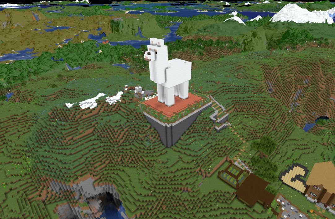 Perspective view of a Minecraft map